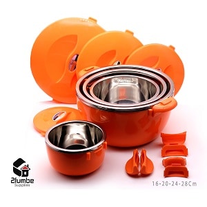 Woerkang-orange- 4pcs Dish Insulated hot Pots-2fumbe-Kitchenware