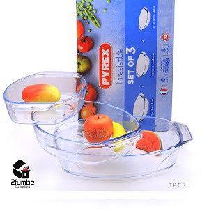 Pyrex set of 3 Glass Casseroles Dish set