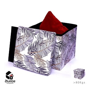 Ottoman Gold leaf design foldable storage box-2fumbe-furniture uganda