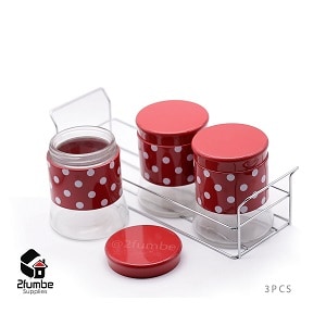 Red Storage Canisters-2fumbe-Kitchenware