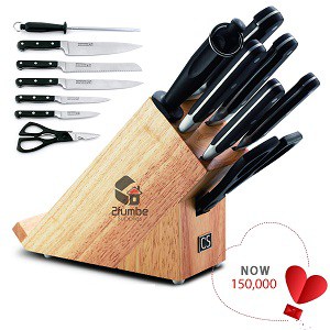 wood base knife set