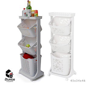 3 Layer Multipurpose Kitchen food Basket Trolley-2fumbe-Kitchenware