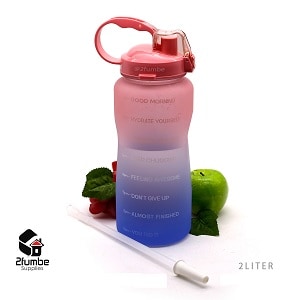 Colored Plastic 2 liters Motivation water bottle-2fumbe