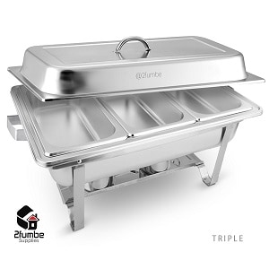 Stainless steel Triple Chafing Dish Warmer-2fumbe-Kitchenware