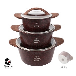 Maroon-Lifesmile Granite Diecast iron cookware with glass lids-serving dishes-2fumbe-kitchenware