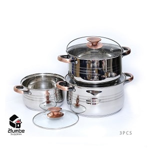 6 Pieces- stainless steel saucepans-Kaisa Villa-2fumbe-kitchenware