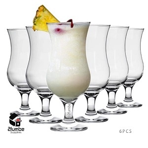 Pina Colada Hurricane Cocktail glasses-2fumbe-supplies Uganda