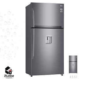 LG-GL-F652HLHU-Silver-455 Liters Double Door Fridge-2fumbe-Kitchenware
