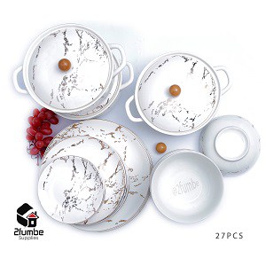 Round White Ceramic Serving Dinner plates-2fumbe-kitchenware