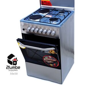 2fumbe- 2 gas burner 2 Electric plate cooker with electric oven Gray 50x50222222