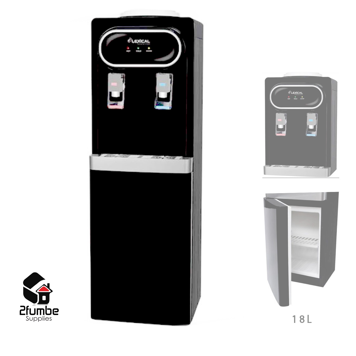WDS07 LEXICAL 18L Water dispenser Black 2fumbe Supplies Limited