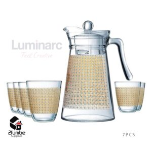 WTS08-Luminarc Golden flower maze Drinking set with tumblers-2fumbe glassware