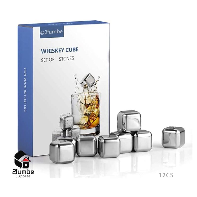 Whiskey Stones 12 Pack - Reusable Ice Cubes with High Cooling Technology