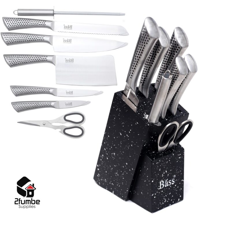 BASS Silver 8 Piece Kitchen Knife Set