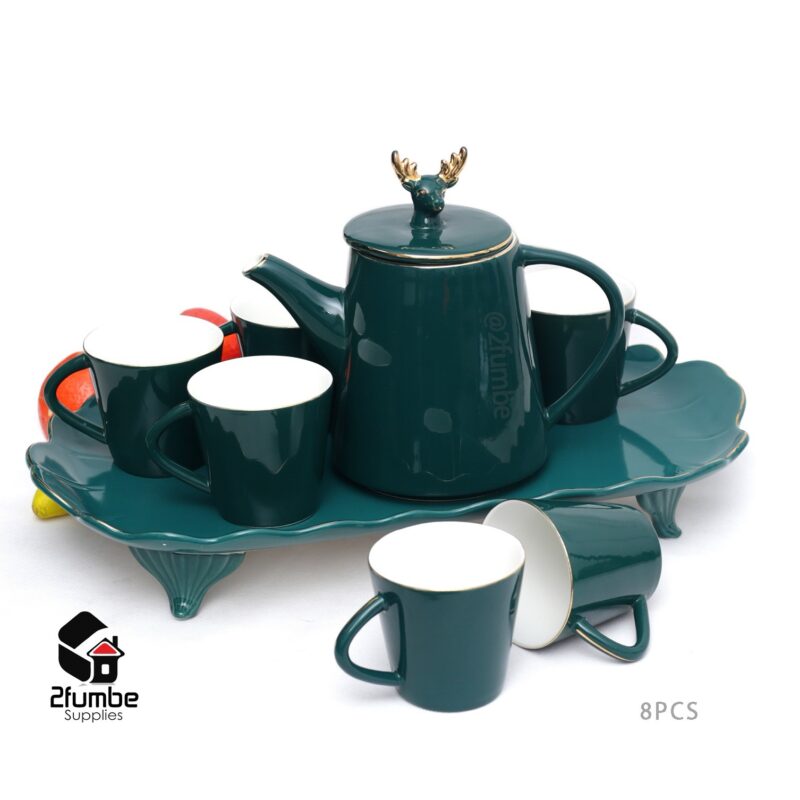 Nordic Phnom Penh Green Bone Porcelain Tea & Coffee Set