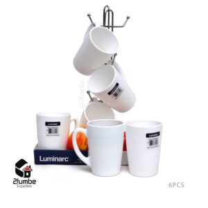 Elevate your mornings with the Luminarc 6-piece White Mug Set. Sleek, durable, and perfect for coffee or tea. Ideal for home or office use.