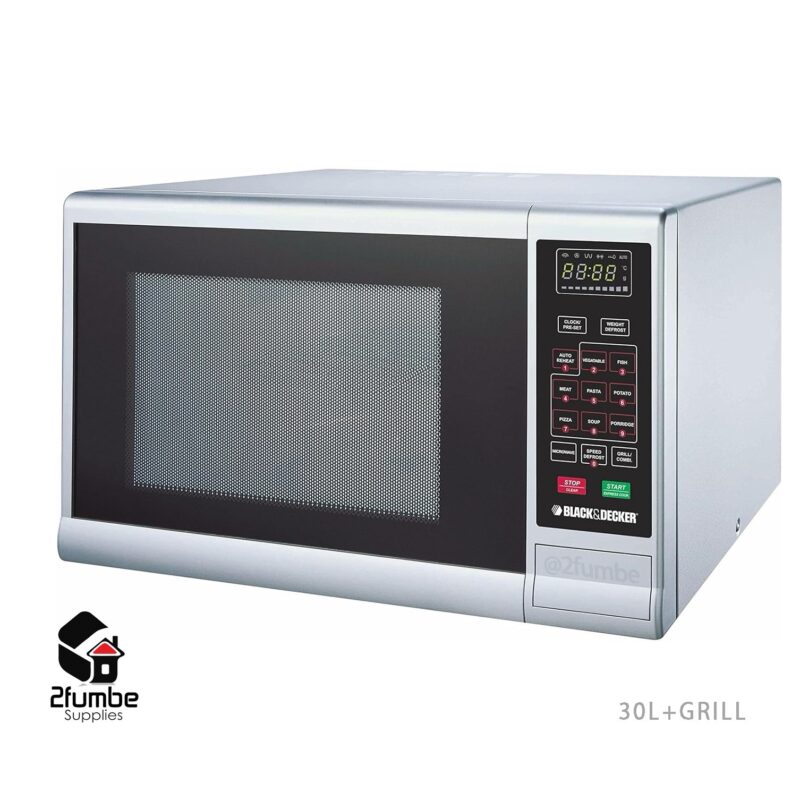 Black & Decker MZ3000PG-B5 30 Liter Microwave Oven - Silver