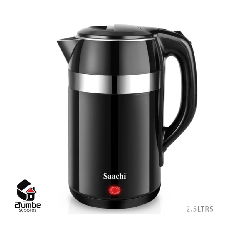 2.5L Saachi Electric Kettle – Black and Steel