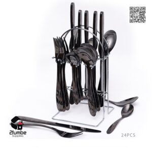 Black-24pcs-cutlery-set-2fumbe-Silverware