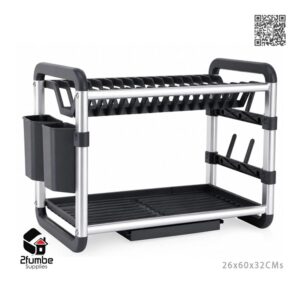 Aluminum 2 Tier Dish Drainer-2fumbe furniture